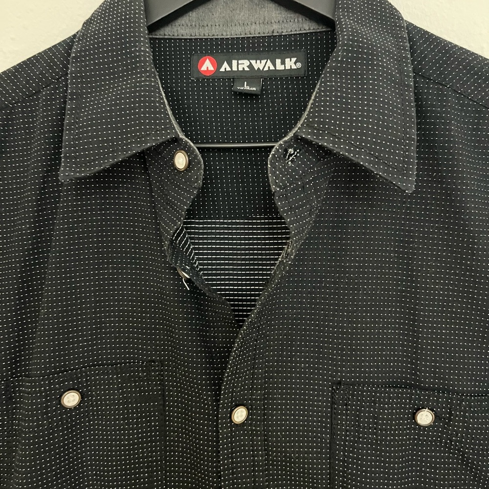 Airwalk Men’s Black Dot-Pattern Shirt Jacket